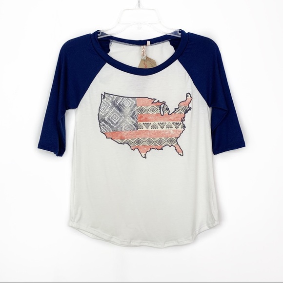Red Camel l USA Map Raglan Tee Shirt - Picture 4 of 10